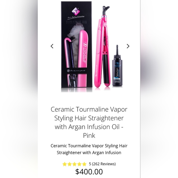 NIB-Royale Ceramic Vapor Styling FlatIron, Argan Infusion Oil, Shoe Holder-SET - Picture 13 of 14